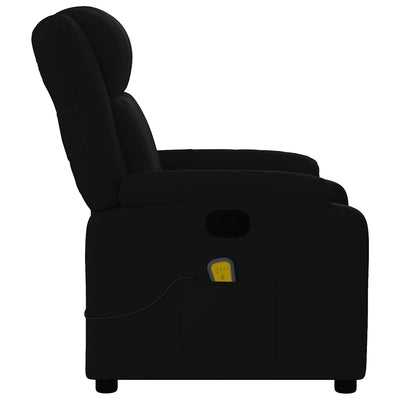 Massage Recliner Chair Black Fabric