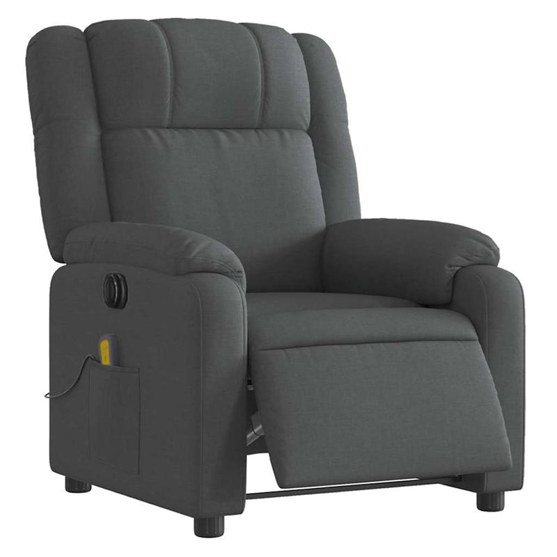 Electric Massage Recliner Chair Dark Grey Fabric