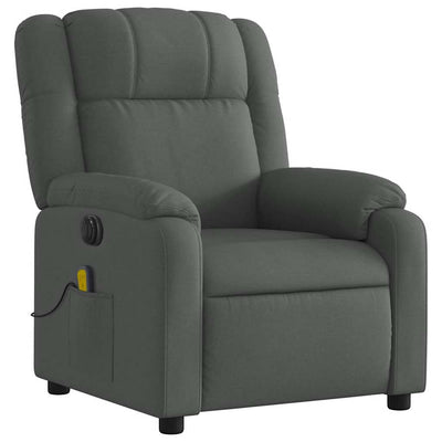 Electric Massage Recliner Chair Dark Grey Fabric