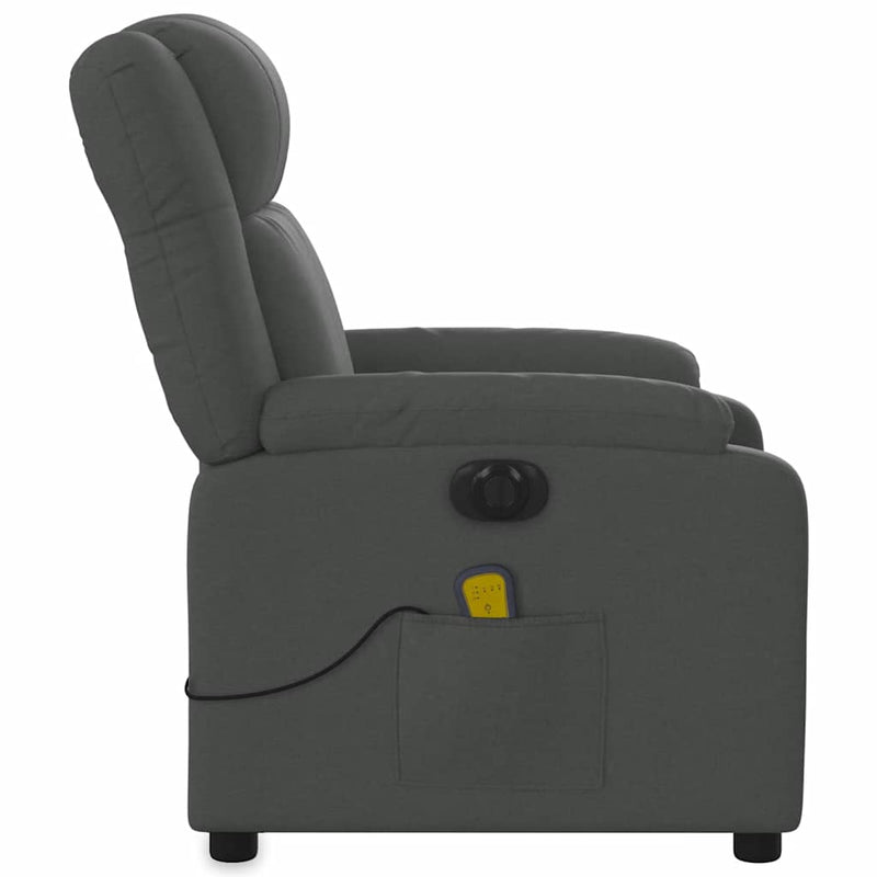 Electric Massage Recliner Chair Dark Grey Fabric