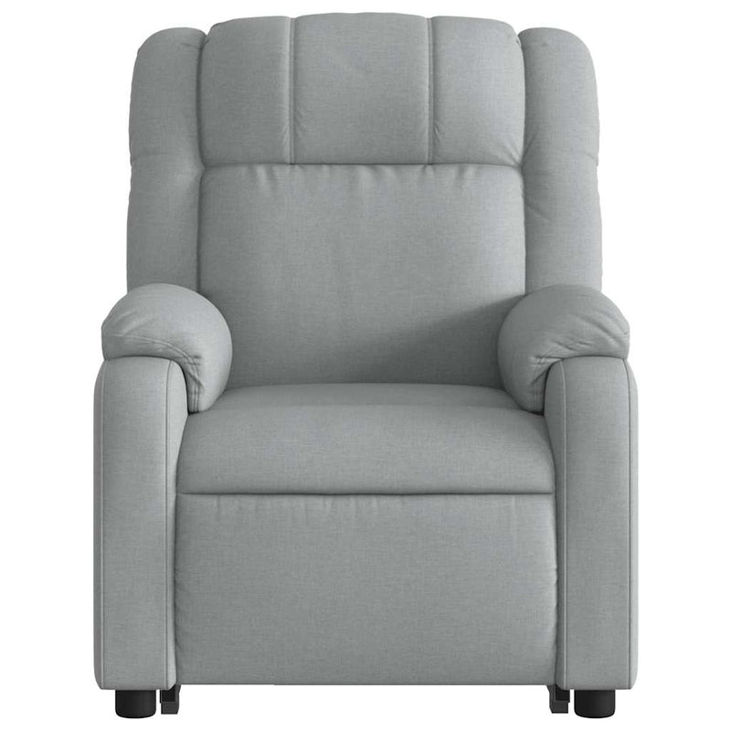 Stand up Massage Recliner Chair Light Grey Fabric