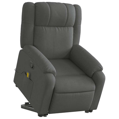 Stand up Massage Recliner Chair Dark Grey Fabric