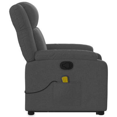 Stand up Massage Recliner Chair Dark Grey Fabric