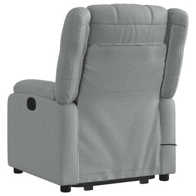 Electric Stand up Massage Recliner Chair Light Grey Fabric