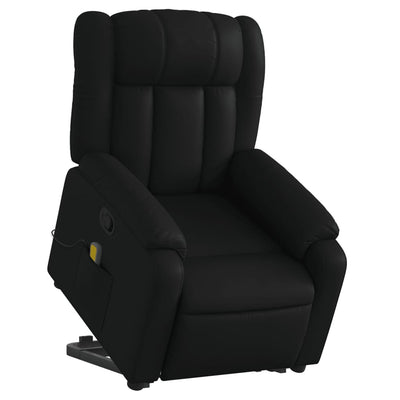 Electric Massage Recliner Chair Black Faux Leather