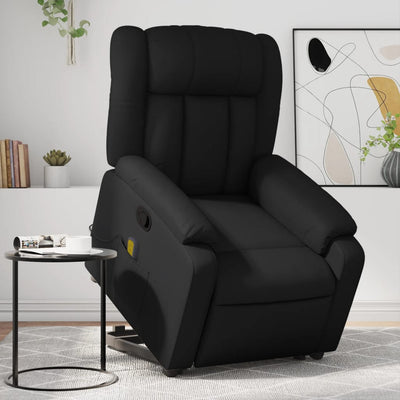 Electric Massage Recliner Chair Black Faux Leather