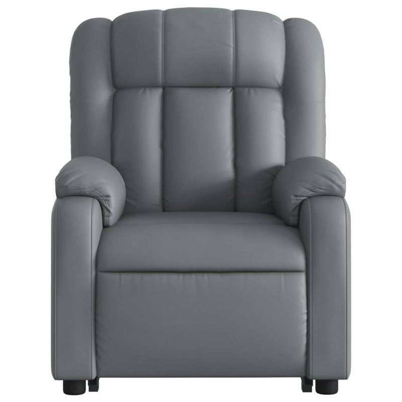 Electric Massage Recliner Chair Grey Faux Leather