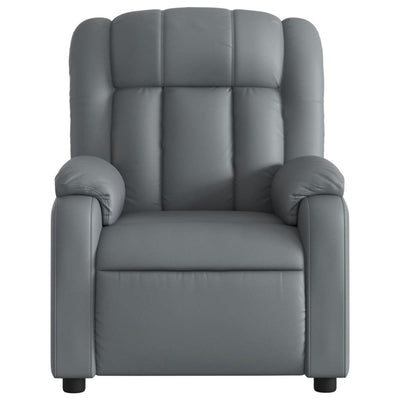 Stand up Massage Recliner Chair Grey Faux Leather