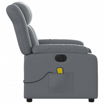 Stand up Massage Recliner Chair Grey Faux Leather