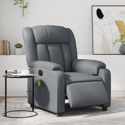 Stand up Massage Recliner Chair Grey Faux Leather