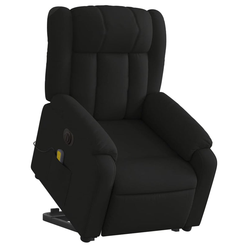 Electric Stand up Massage Recliner Chair Black Faux Leather