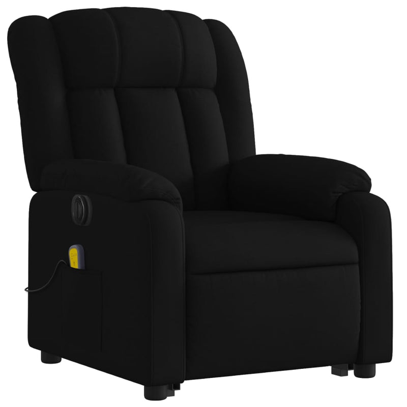 Electric Stand up Massage Recliner Chair Black Faux Leather