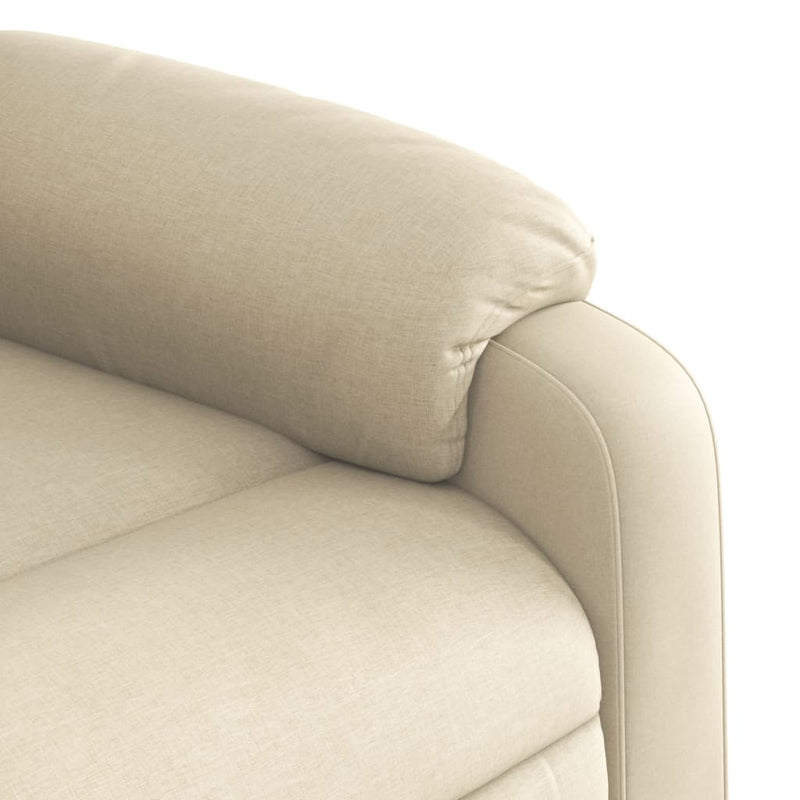 Massage Recliner Chair Cream Fabric