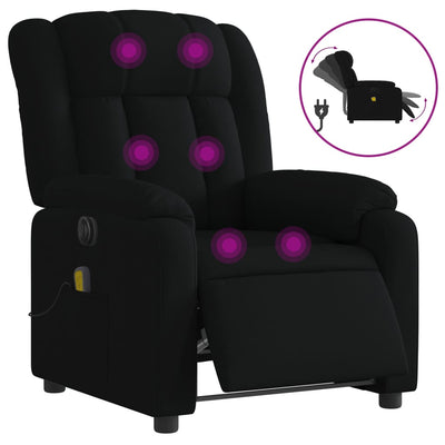 Electric Massage Recliner Chair Black Fabric