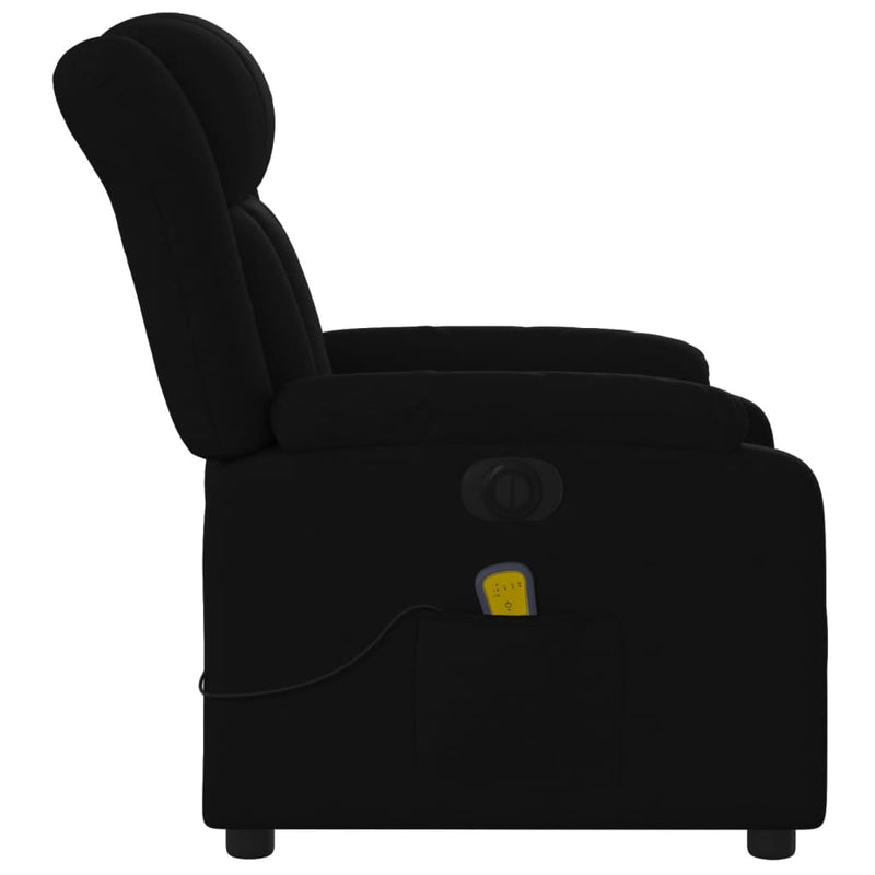 Electric Massage Recliner Chair Black Fabric