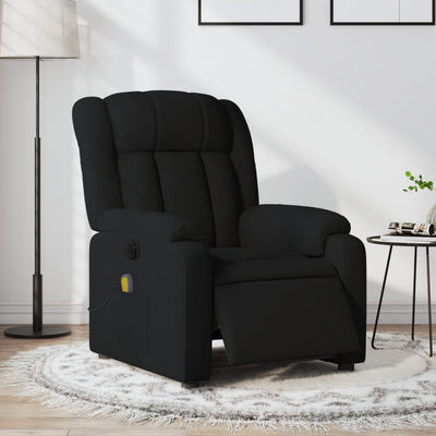 Electric Massage Recliner Chair Black Fabric