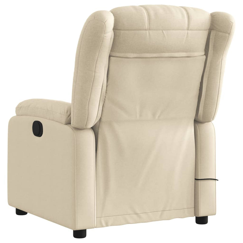 Electric Massage Recliner Chair Cream Fabric