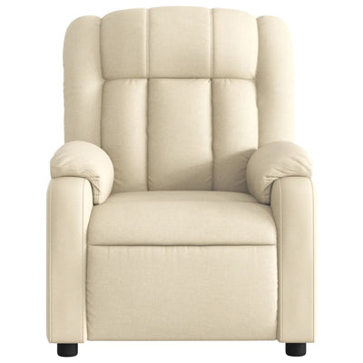 Electric Massage Recliner Chair Cream Fabric