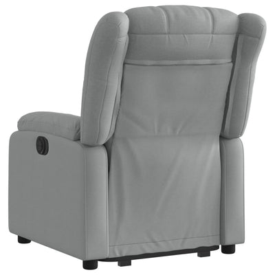 Stand up Massage Recliner Chair Light Grey Fabric