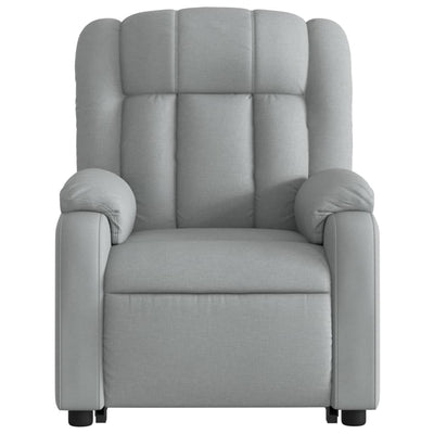 Stand up Massage Recliner Chair Light Grey Fabric