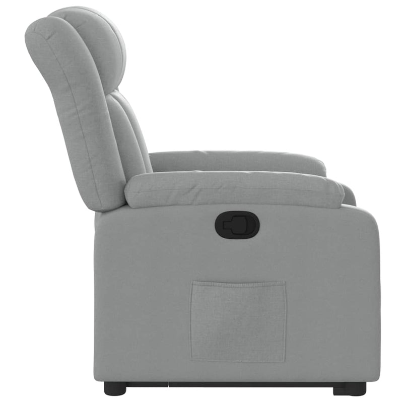 Stand up Massage Recliner Chair Light Grey Fabric