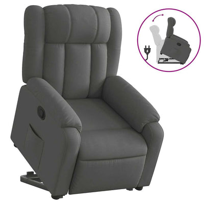 Stand up Massage Recliner Chair Dark Grey Fabric