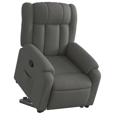 Stand up Massage Recliner Chair Dark Grey Fabric