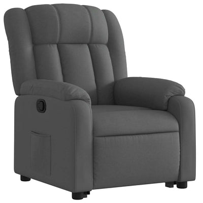 Stand up Massage Recliner Chair Dark Grey Fabric