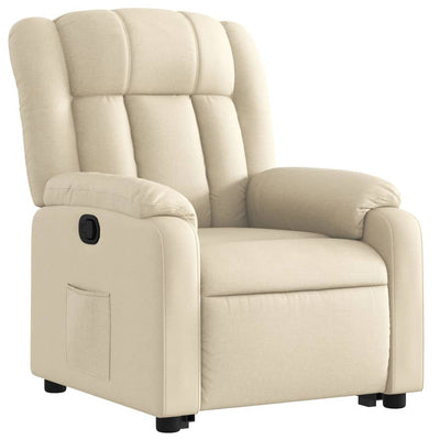 Stand up Massage Recliner Chair Cream Fabric