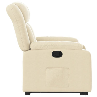 Stand up Massage Recliner Chair Cream Fabric