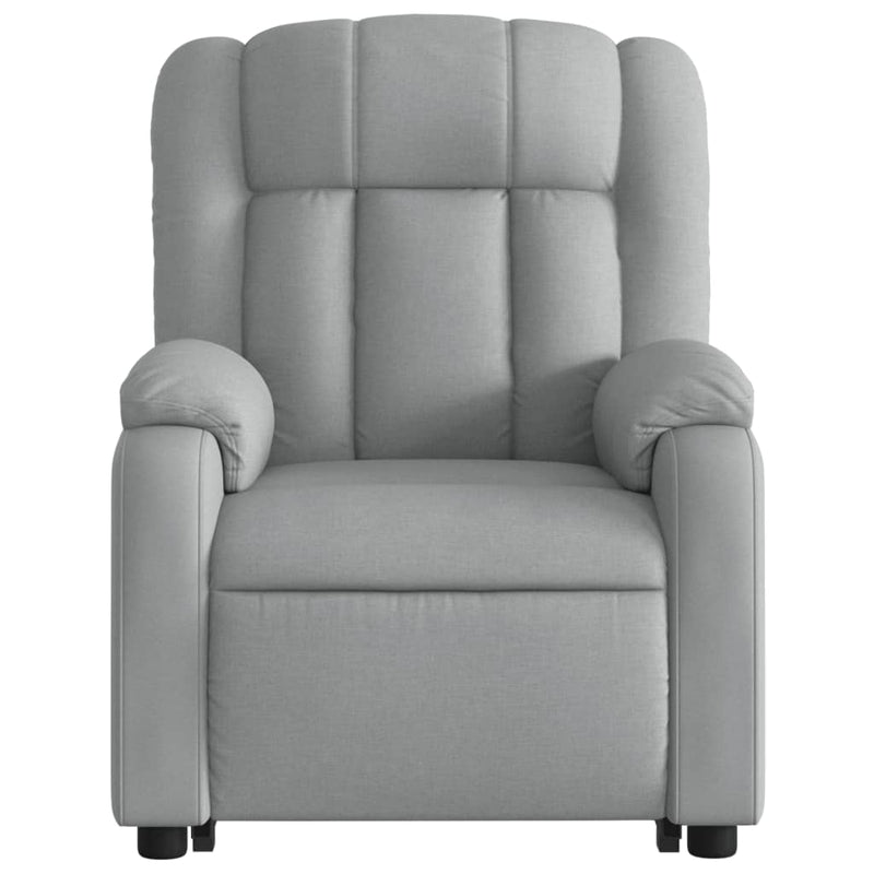 Electric Stand up Massage Recliner Chair Light Grey Fabric