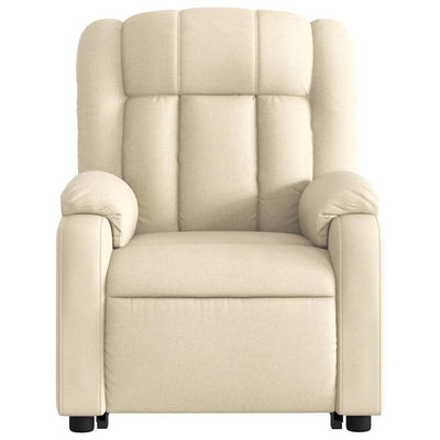 Electric Stand up Massage Recliner Chair Cream Fabric