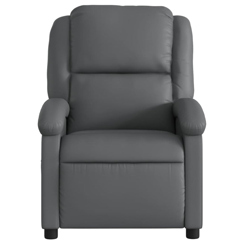 Massage Recliner Chair Grey Faux Leather