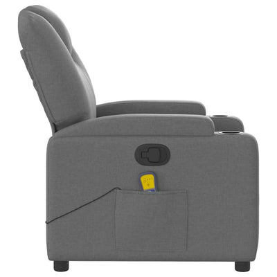 Massage Recliner Chair Dark Grey Fabric