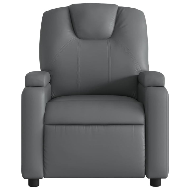 Massage Recliner Chair Grey Faux Leather