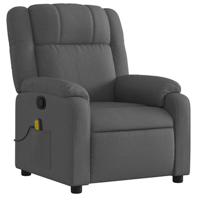 Massage Recliner Chair Dark Grey Fabric