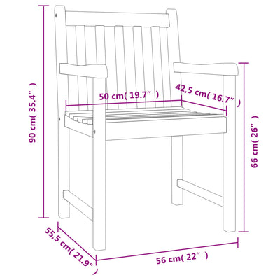 Garden Chairs 8 pcs 56x55.5x90 cm Solid Wood Acacia