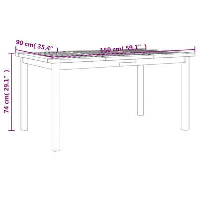 5 Piece Garden Dining Set Solid Wood Acacia