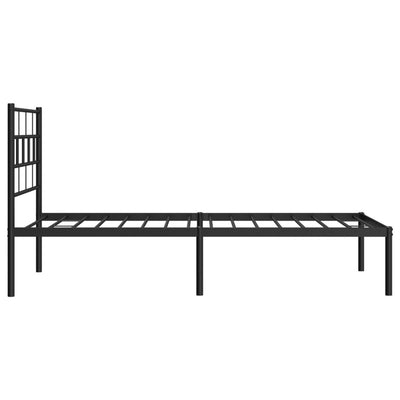 Metal Bed Frame without Mattress with Headboard Black 107x203 cm King Single