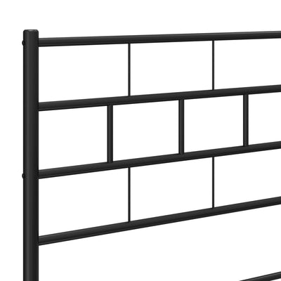 Metal Bed Frame without Mattress with Headboard Black 183x203 cm King