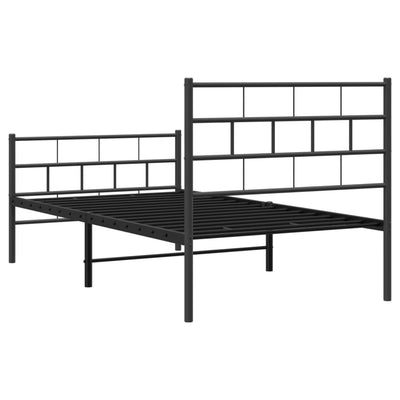 Metal Bed Frame without Mattress with Footboard Black 107x203 cm King Single