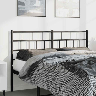 Metal Headboard Black 152 cm Queen