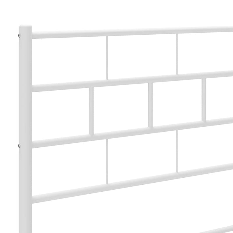 Metal Bed Frame without Mattress with Headboard White 135x190 cm