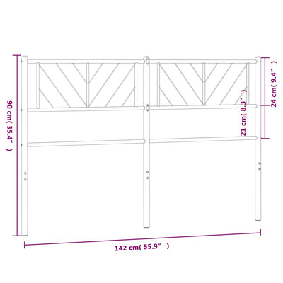 Metal Headboard Black 137 cm Double