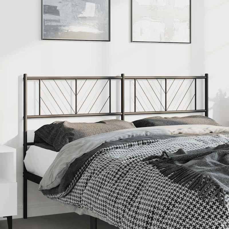 Metal Headboard Black 152 cm Queen