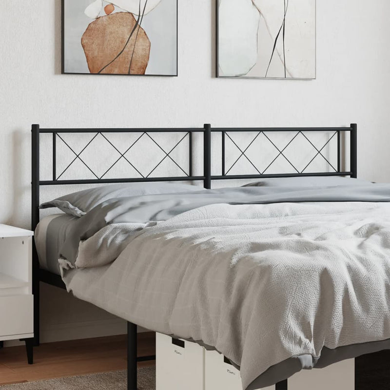 Metal Headboard Black 152 cm Queen