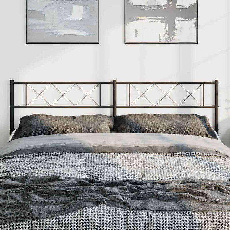 Metal Headboard Black 183 cm King