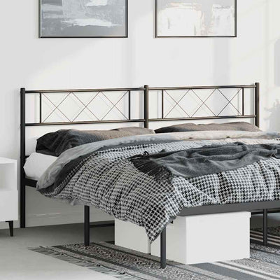 Metal Headboard Black 183 cm King