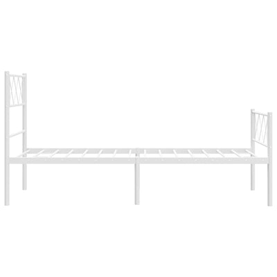 Metal Bed Frame without Mattress with Footboard White 107x203 cm King Single