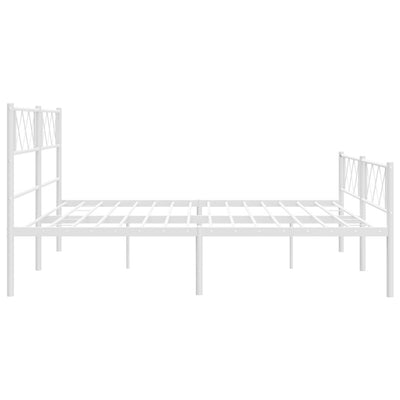 Metal Bed Frame without Mattress with Footboard White 183x203 cm King